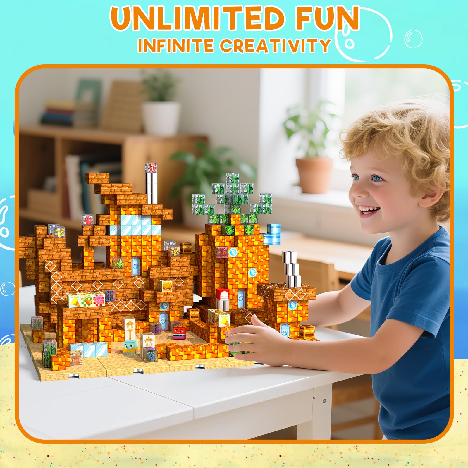 Sunxiaoyoung six-sided magnetic connections provide stable builds for tall towers.