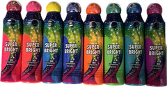 Full set of Super Bright bingo daubers in eight colors with glow-in-blacklight inks.
