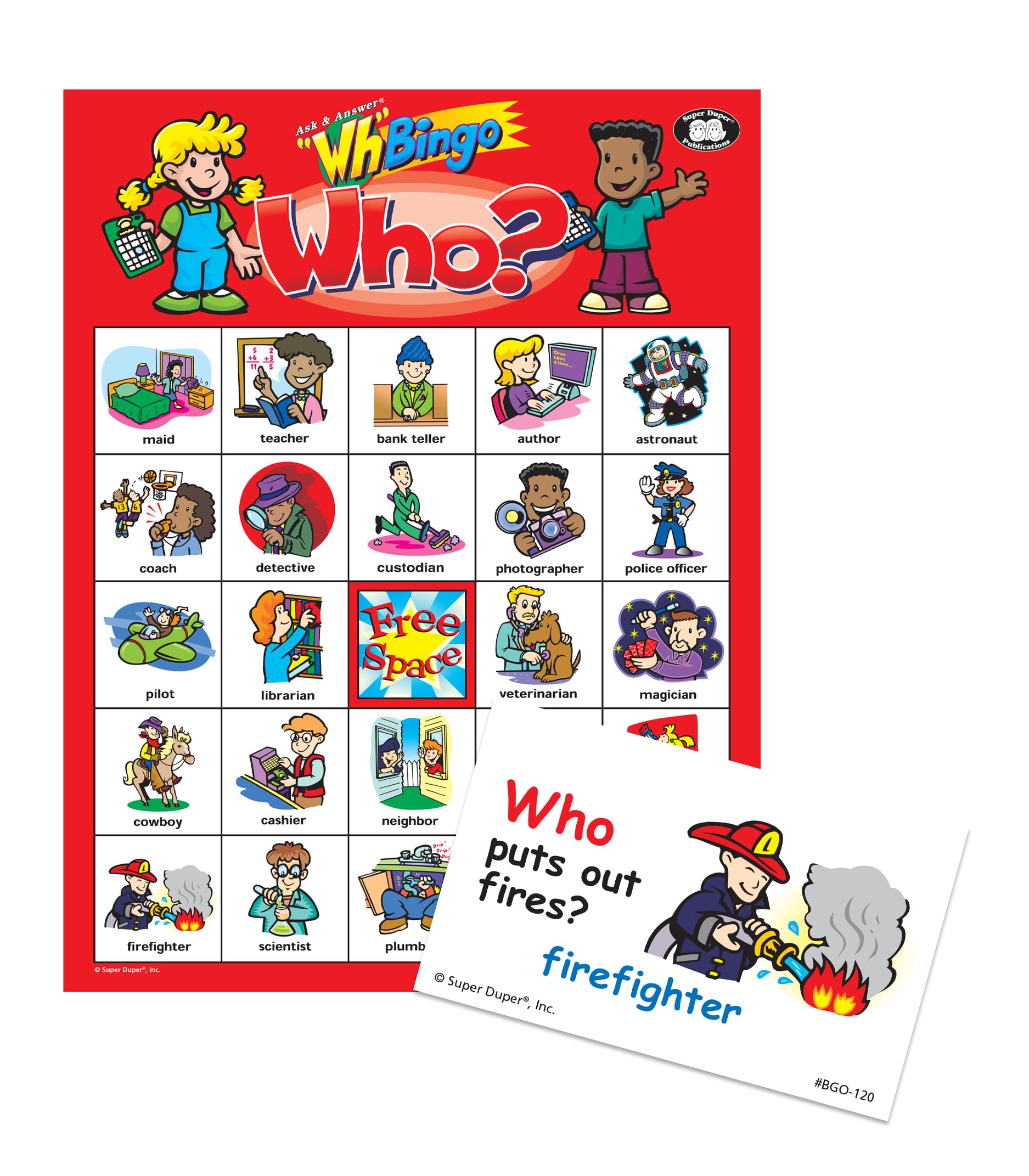 Super Duper Wh Bingo calling cards providing engaging prompts