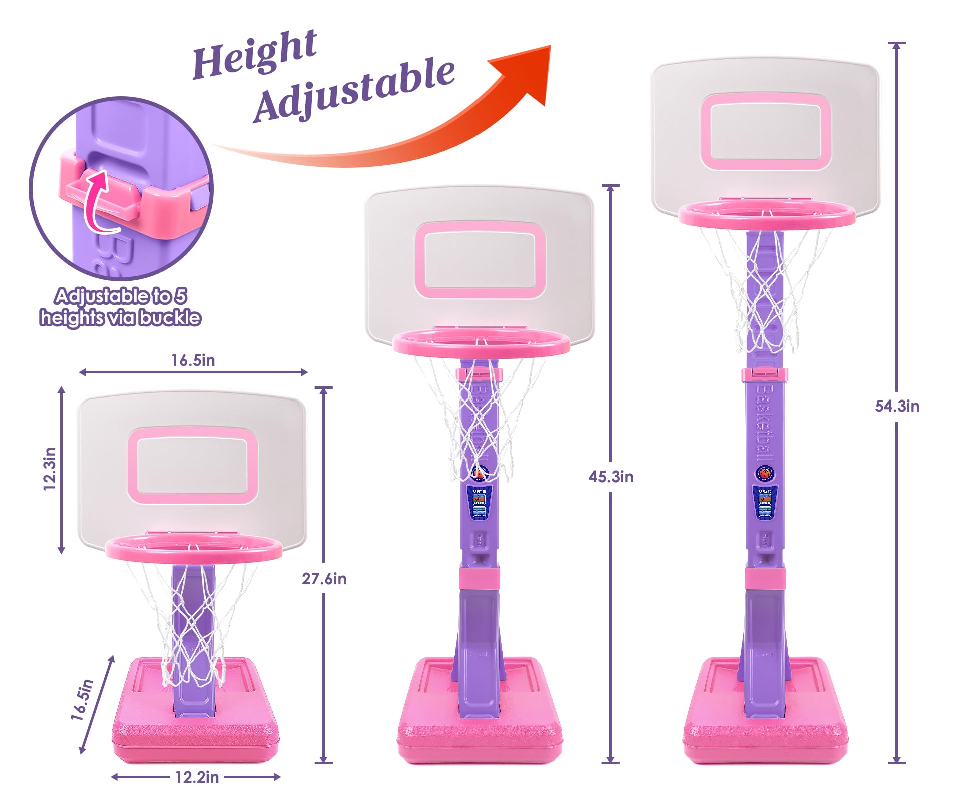 SUPER JOY two-way play setup allows pool or stand-alone outdoor use.