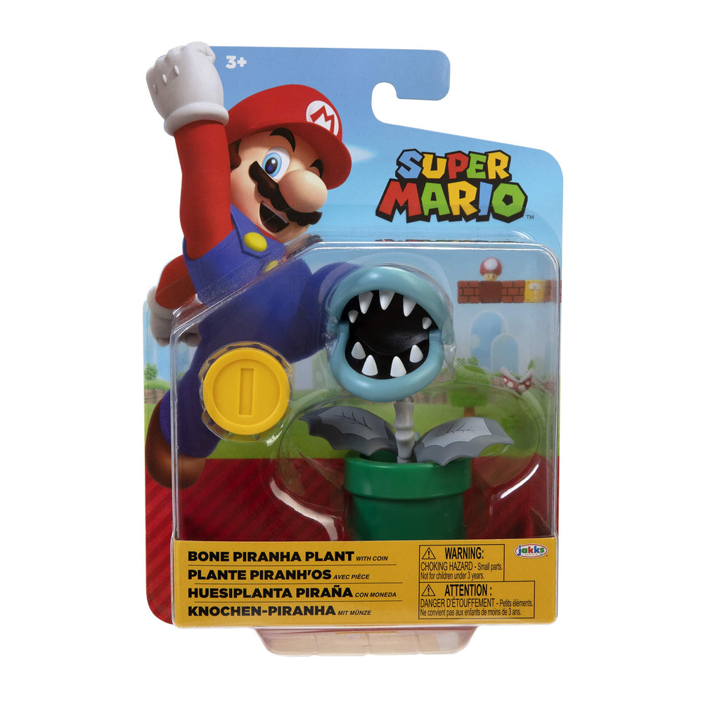 Super Mario Bone Piranha 4inch close-up reveals vivid sculpt and likeness