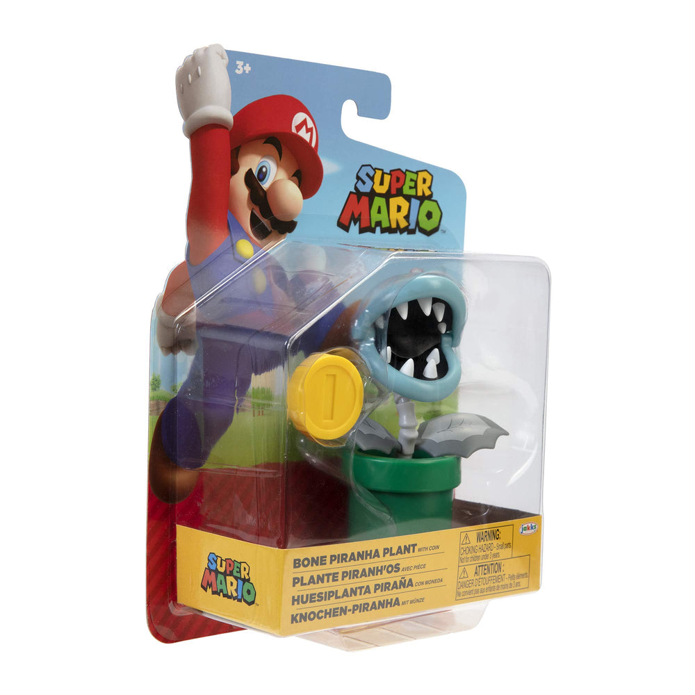 Super Mario Bone Piranha 4inch kids playing setup for imaginative play