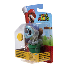 Super Mario Bone Piranha 4inch collectible display on a shelf
