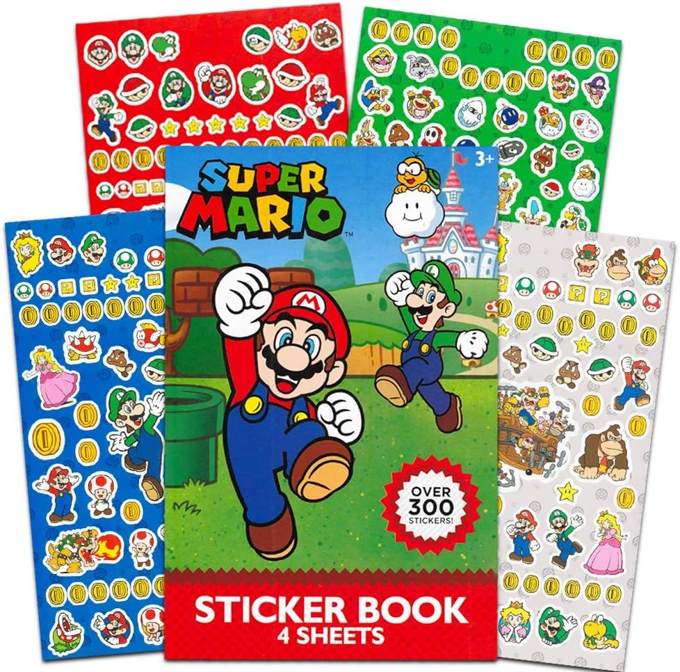 Sticker sheets showcase Princess Peach and favorites for DIY games.