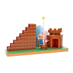 Super Mario castle playset creates iconic game setting for storytelling.