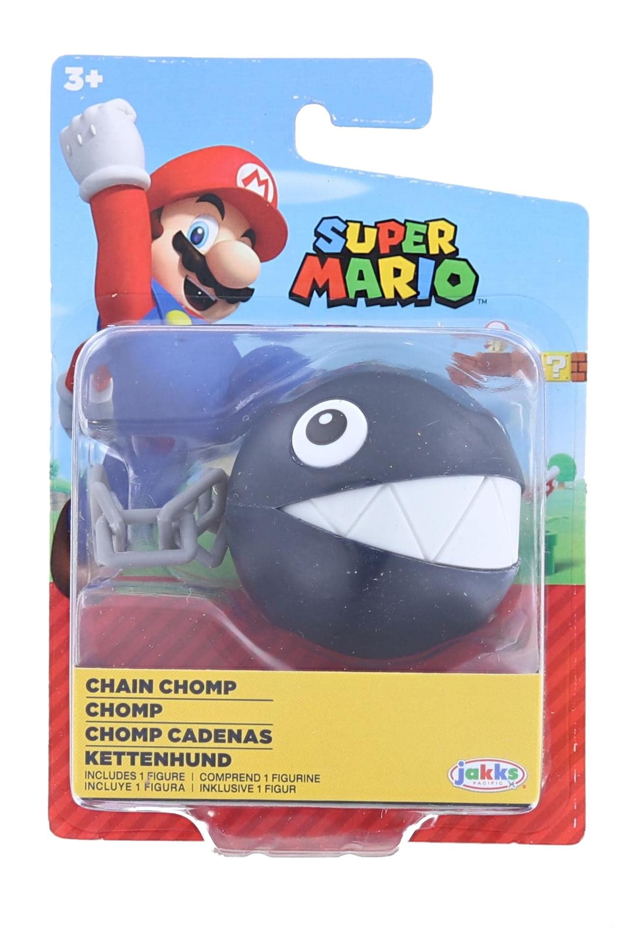 Super Mario Chain Chomp 2.5-inch figure in pose, ideal for collection and play.