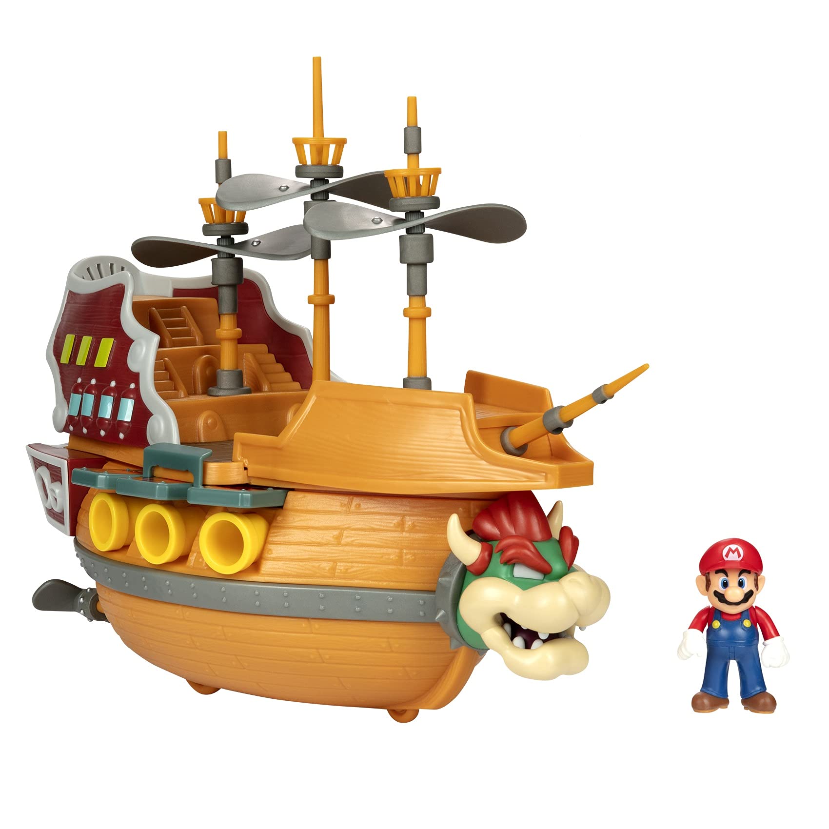 Super Mario Deluxe Bowser Airship front view for action-packed play.
