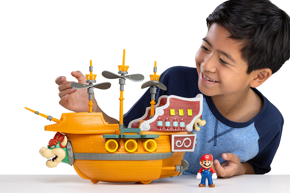 Super Mario Deluxe Bowser Airship side view ideal for imaginative battles.