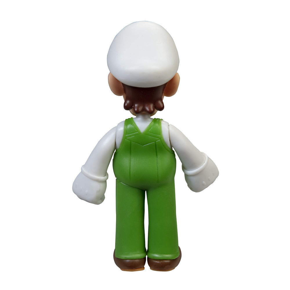 Super Mario Luigi fire figure closeup paint, emphasizes bright colors and fine detailing.