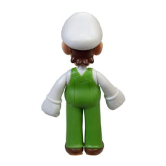 Super Mario Luigi fire figure closeup paint, emphasizes bright colors and fine detailing.