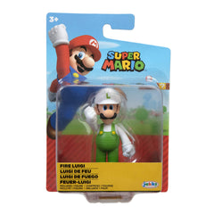 Super Mario Luigi fire figure desk display, perfect for a desktop shelf or gaming setup.