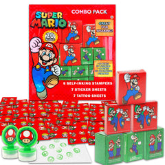 Super Mario party favor boxes packaging for kids' birthday gift bags and decorations.