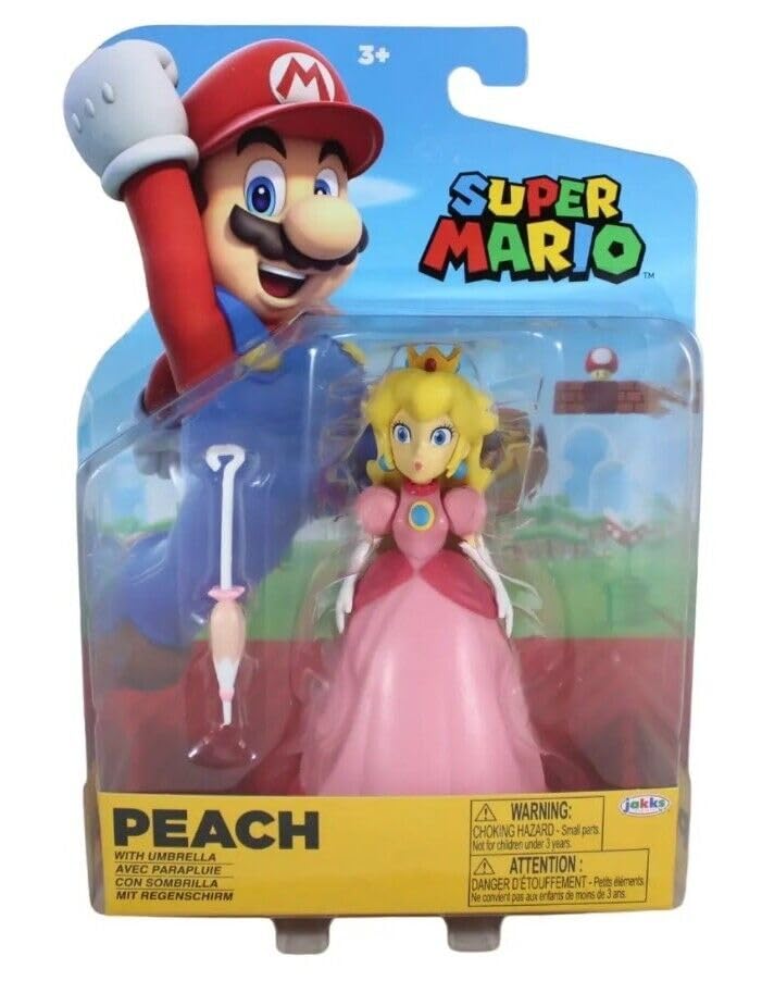 Super Mario Princess Peach umbrella figure for display and collection