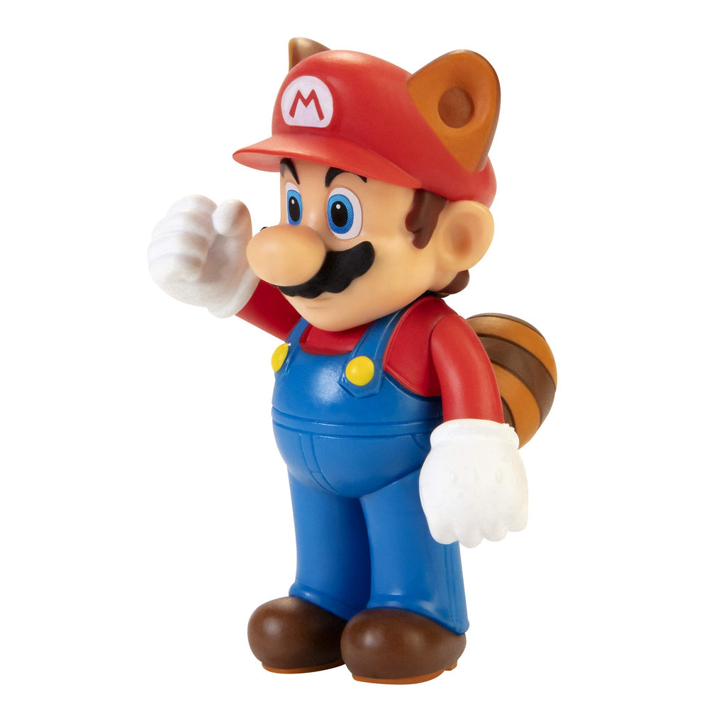Super Mario Racoon Mario figure with up to four articulation points for dynamic posing