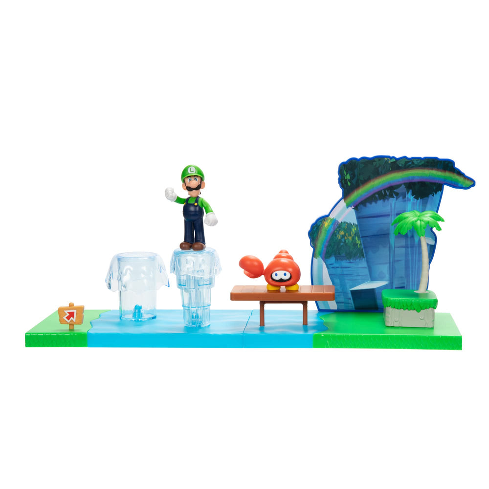 Super Mario Sparkling Waters Playset with Luigi figure for imaginative adventures