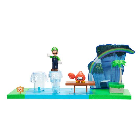 Super Mario Sparkling Waters Playset with Luigi figure for imaginative adventures