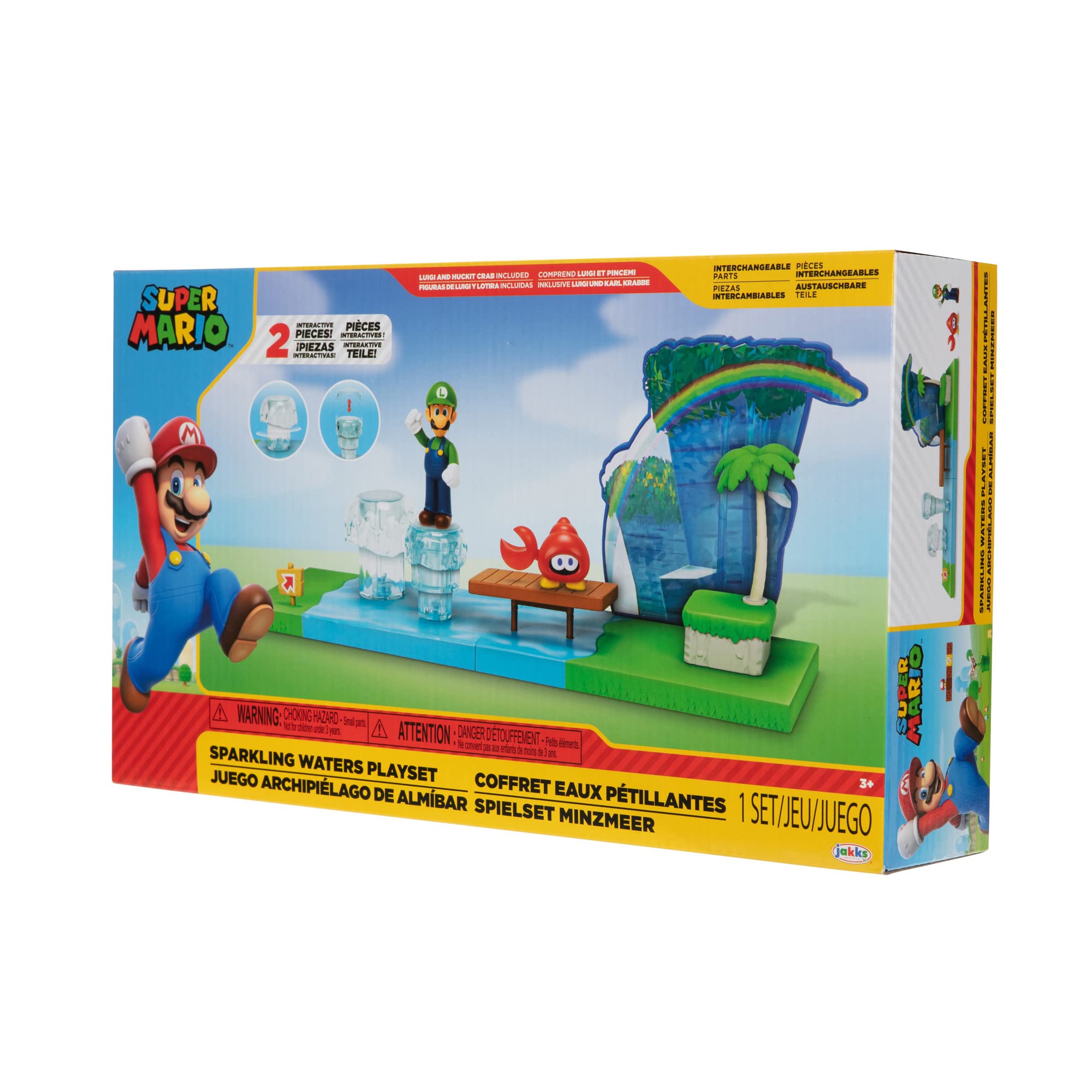 Multiple levels to display figures in the Super Mario Sparkling Waters playset