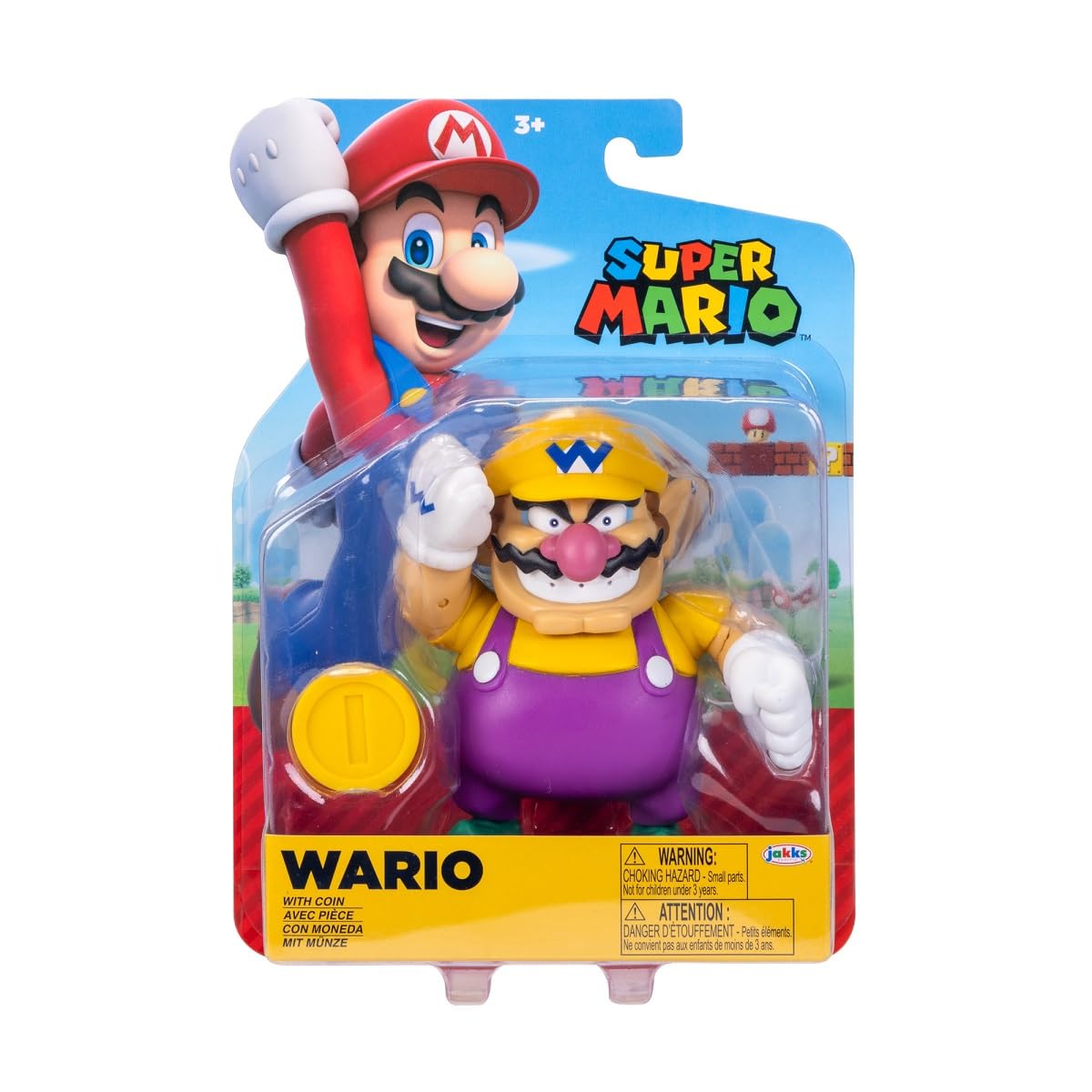 Super Mario Wario figure articulation highlights for poseable display and action scenes.