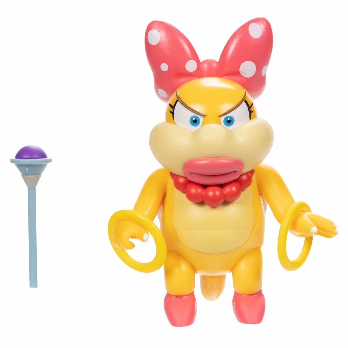 Super Mario Wendy Koopa figure with wand for display and imaginative play