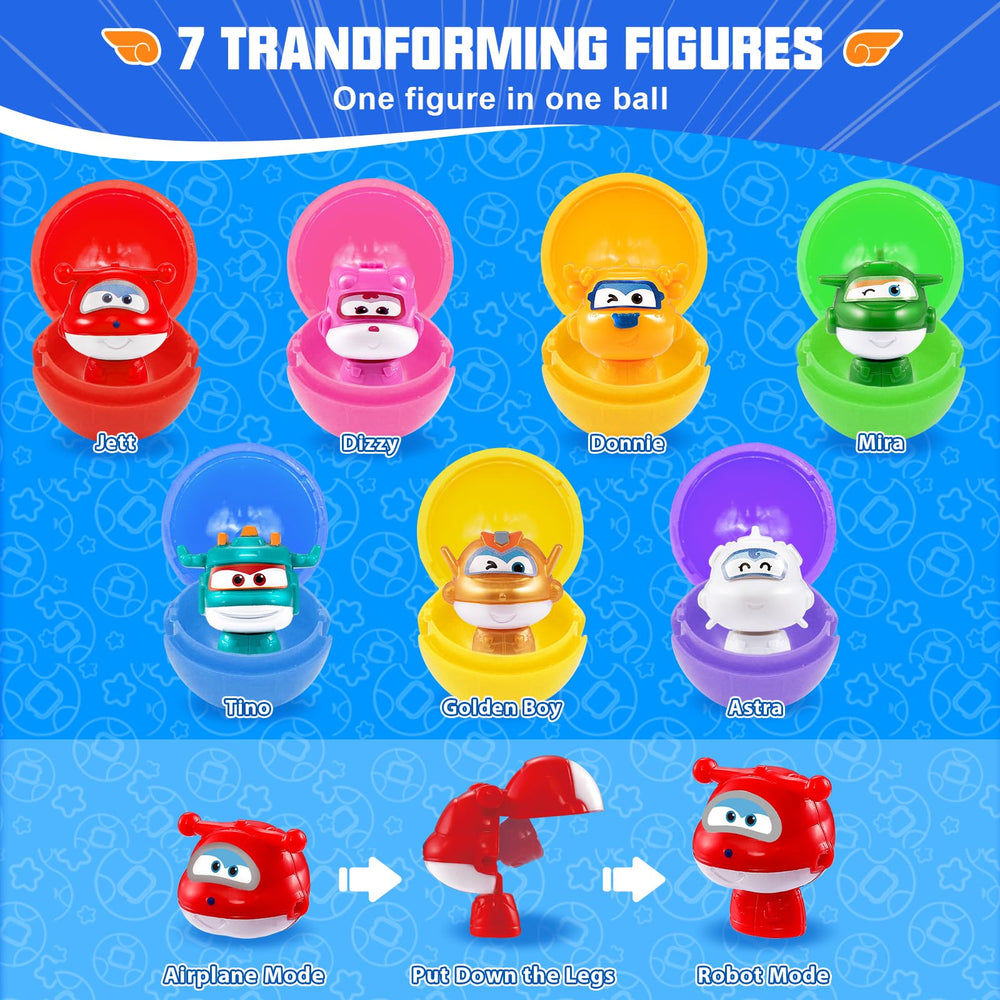 Super Wings dolls inside vending cavity for imaginative role play
