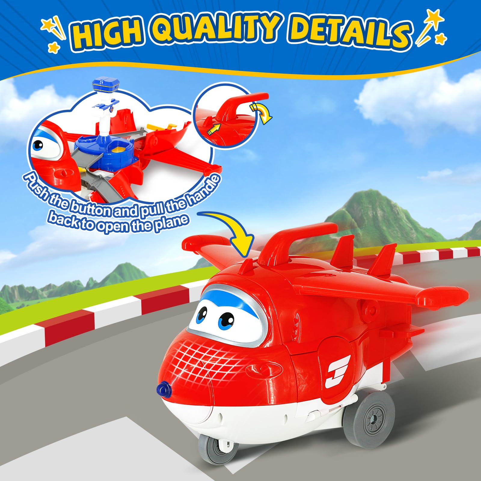 World Airport Tower features four runways for varied launching play.