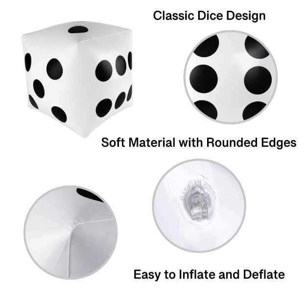 Two-pack Super Z Outlet inflatable dice ready for outdoor games