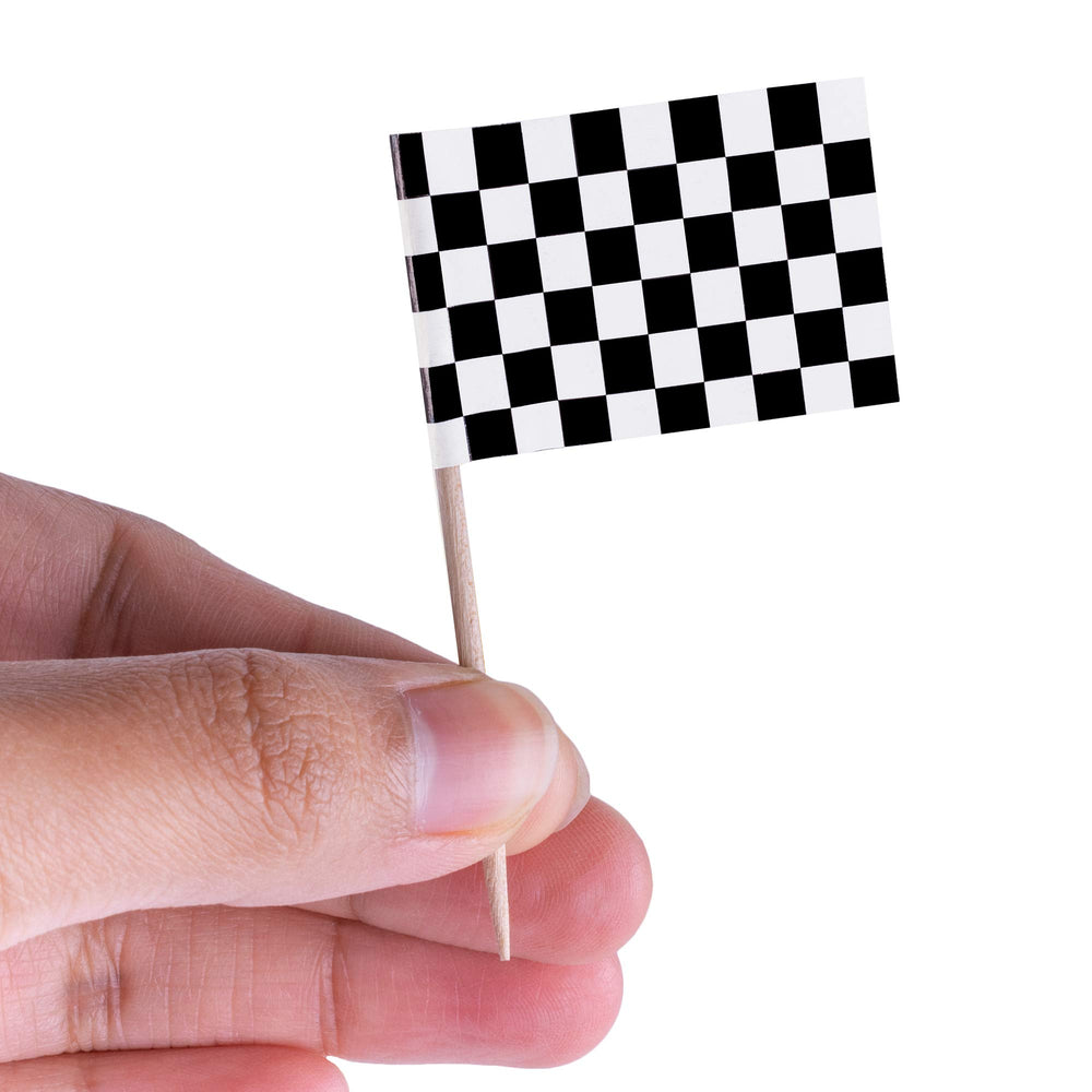 Super Z Outlet flag toppers adorn gift boxes and favor bags for bold accents.