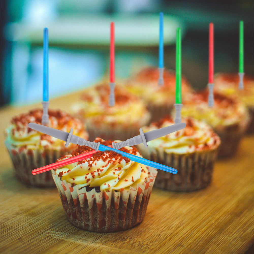 Super Z Outlet twelve-piece toppers enhance space-themed dessert displays at parties.