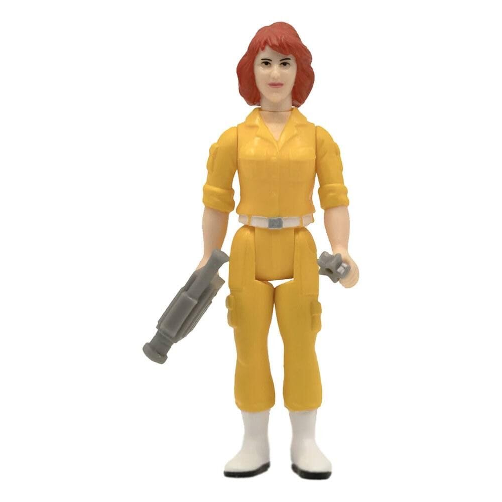 Super7 April O'Neil ReAction figure with classic card art for display