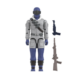 Articulated 12-point poseability of Super7 Arctic Snake Eyes for iconic scenes from G.I. Joe.