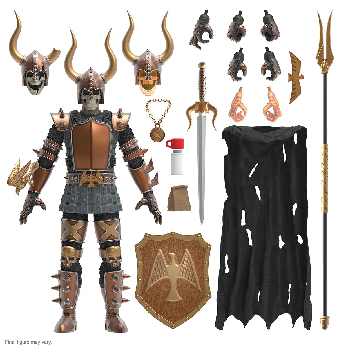 Super7 Black Falcon with interchangeable heads and hands for customized poses.
