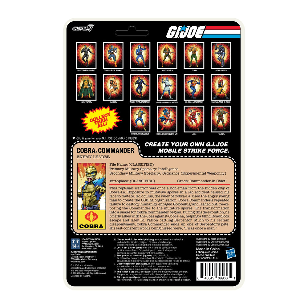 3.75-inch Super7 Cobra Commander figure ready for poseable display.