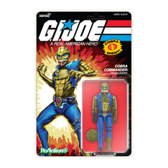 Super7 Cobra Commander on card back for nostalgic display and collection.