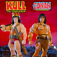 Super7 Conan ULTIMATES! Wave 02 axe and sword accessories for dramatic display.