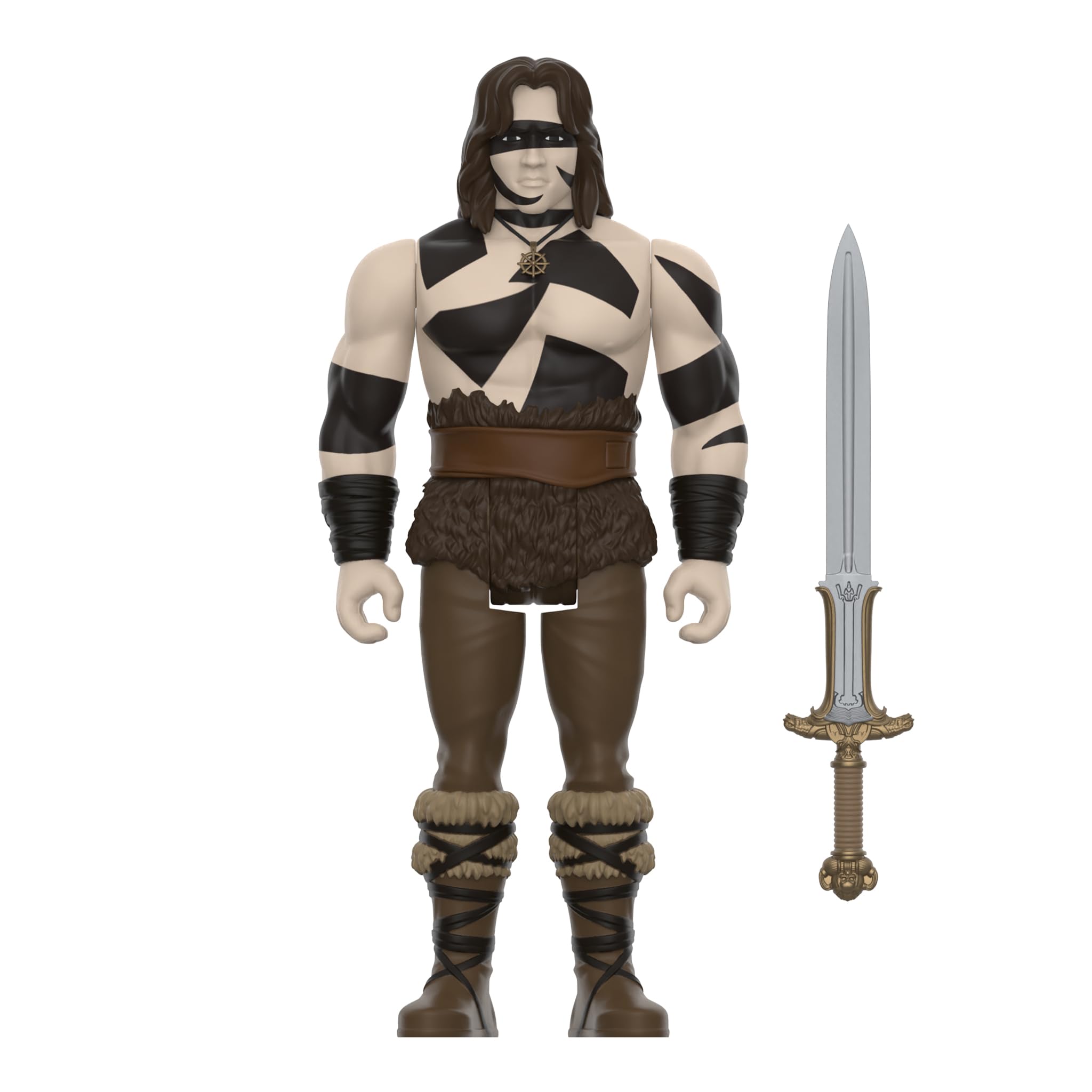 Super7 Conan War Paint figure side profile highlighting vintage toy design.