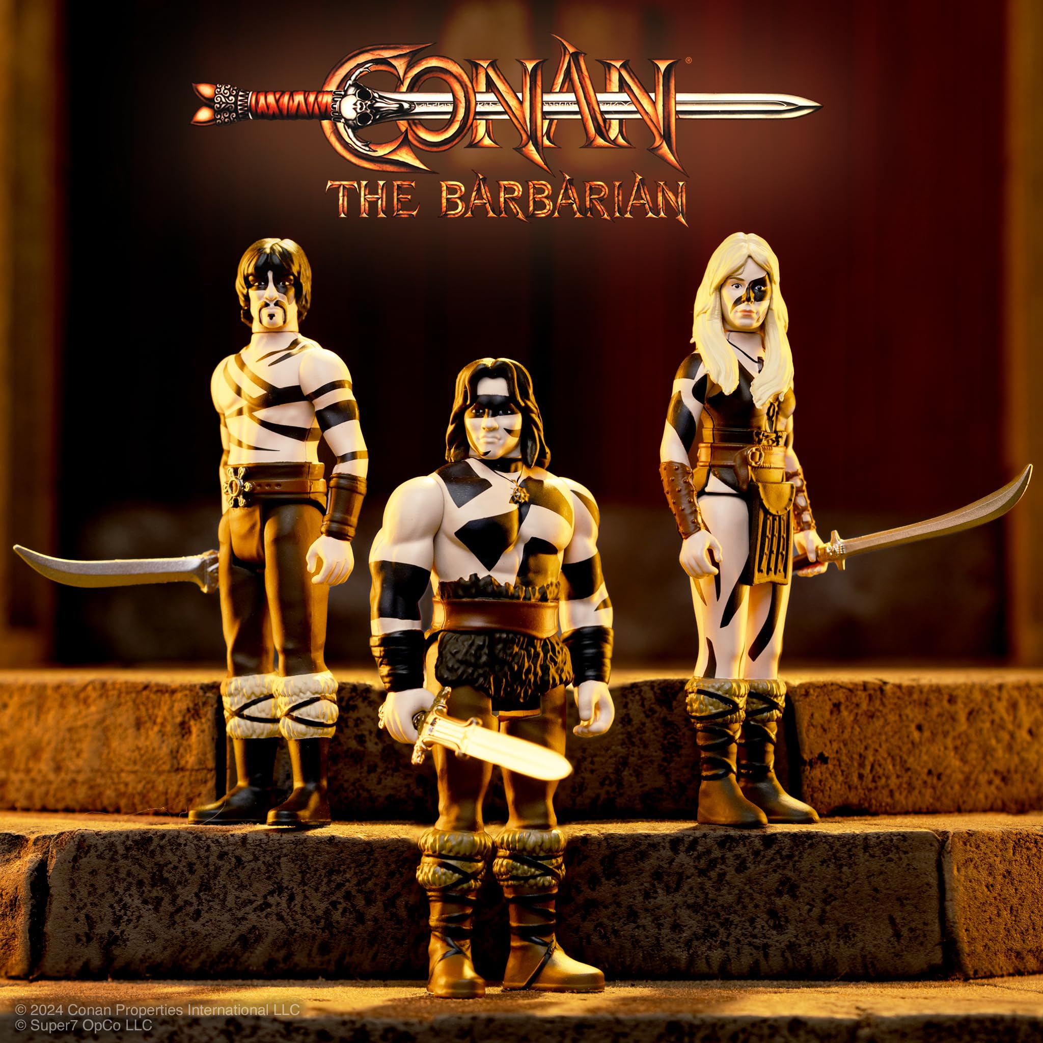 Super7 Conan War Paint packaging display for classic movie collectibles.
