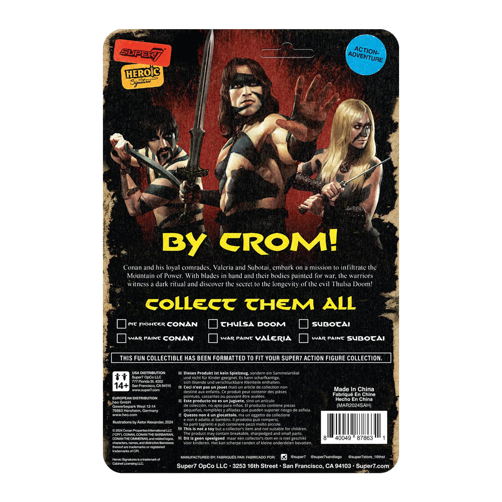 Super7 Conan Subotai classic-film inspired figure with retro articulation for nostalgic play.