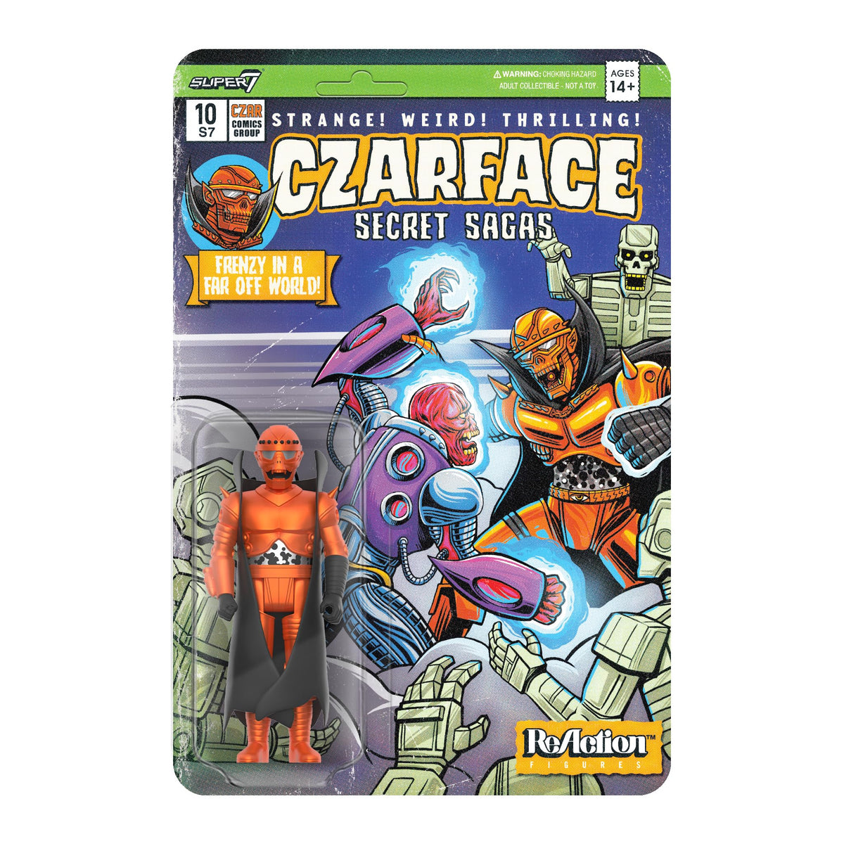 Super7 Czarface orange-black 3.75-inch figure for desk display and nostalgia.