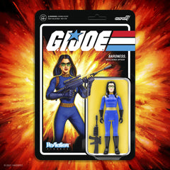 Super7 G.I. Joe Baroness retro packaging for nostalgic display.