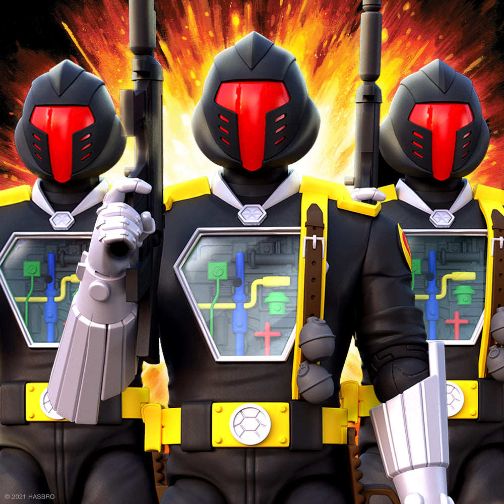 Interchangeable heads and hands and removable chest cover for customization with Super7.