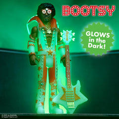 Glow in the dark jumpsuit and star bass accessory enhance display versatility