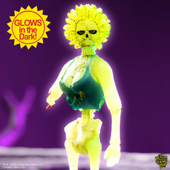 Super7 glow-in-the-dark details bring Zombie Trash to life in dim light.