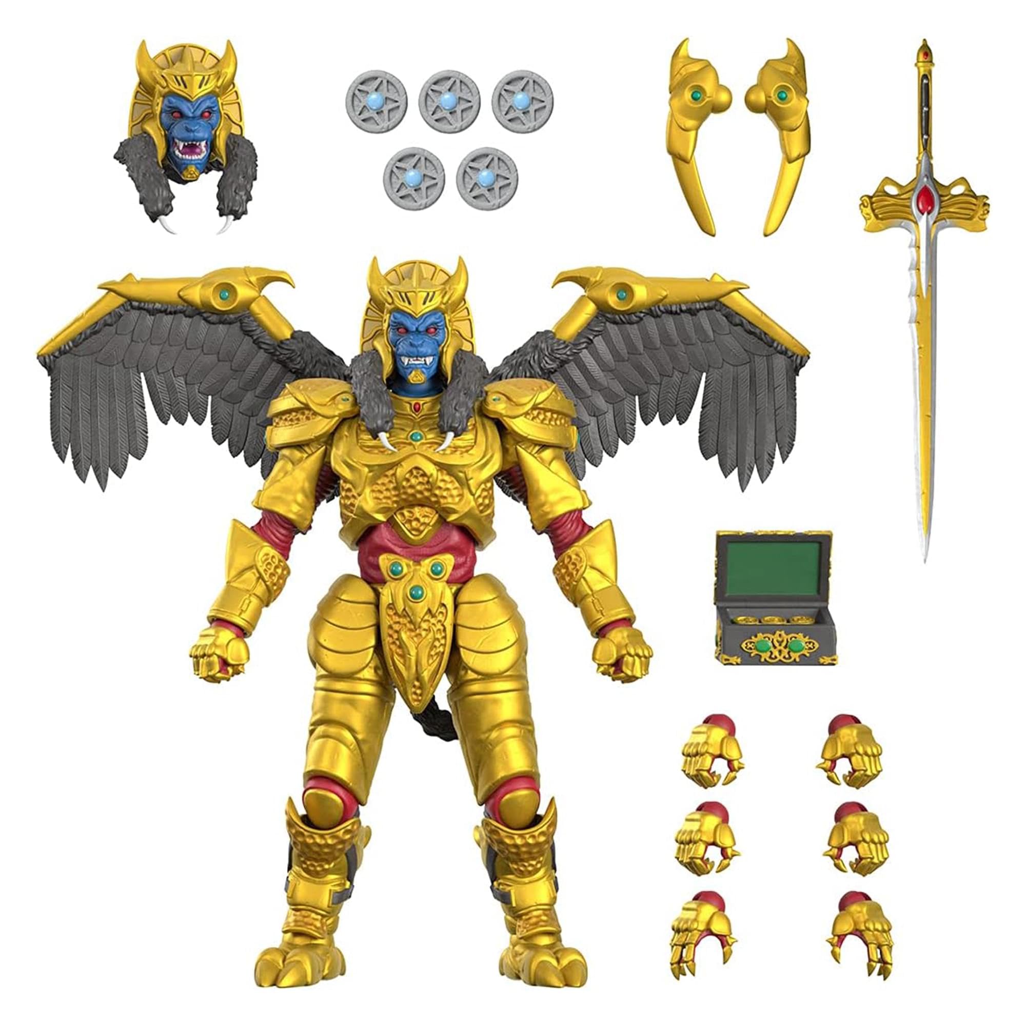 Super7 Goldar action figure with sword pose for dynamic display and play