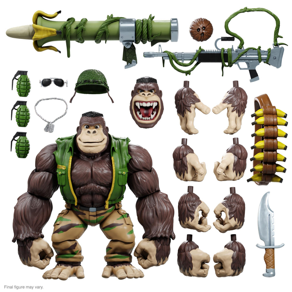 Super7 Guerrilla Gorilla 8-inch figure front view for display