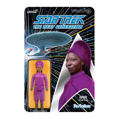 Super7 Guinan figure front view for display and collection.