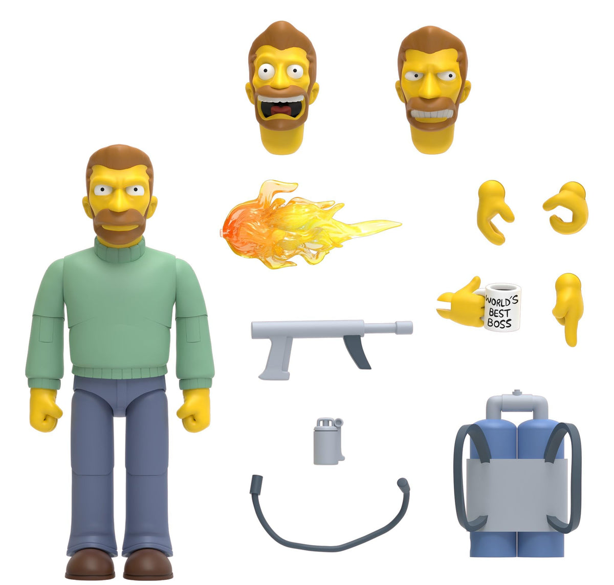 Super7 Hank Scorpio figure front view for display and collection.