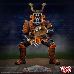 Catchers mitt pairs with Killer Bat for dramatic action poses.