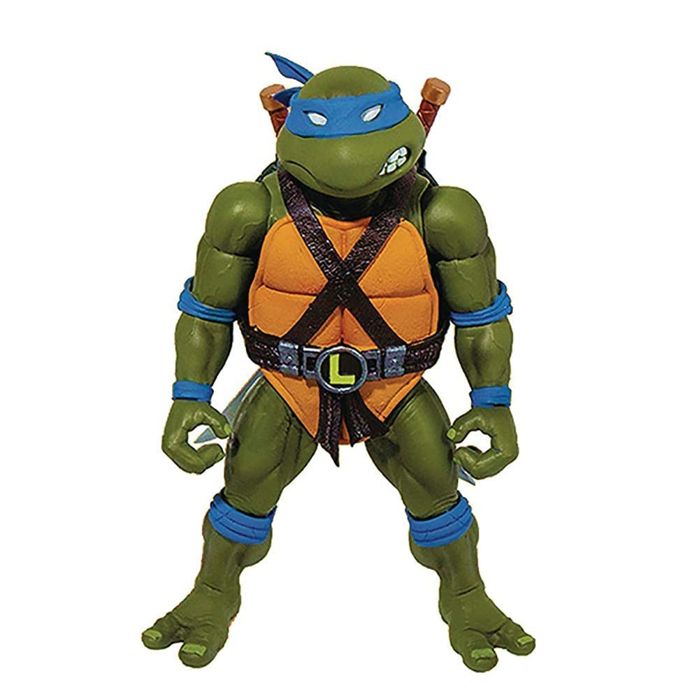 Super7 Leonardo Ultimates 7-inch figure in front pose with katana for display
