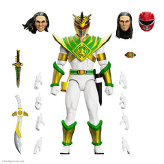 Super7 Lord Drakkon figure with damaged Red Ranger helmet for dramatic display.