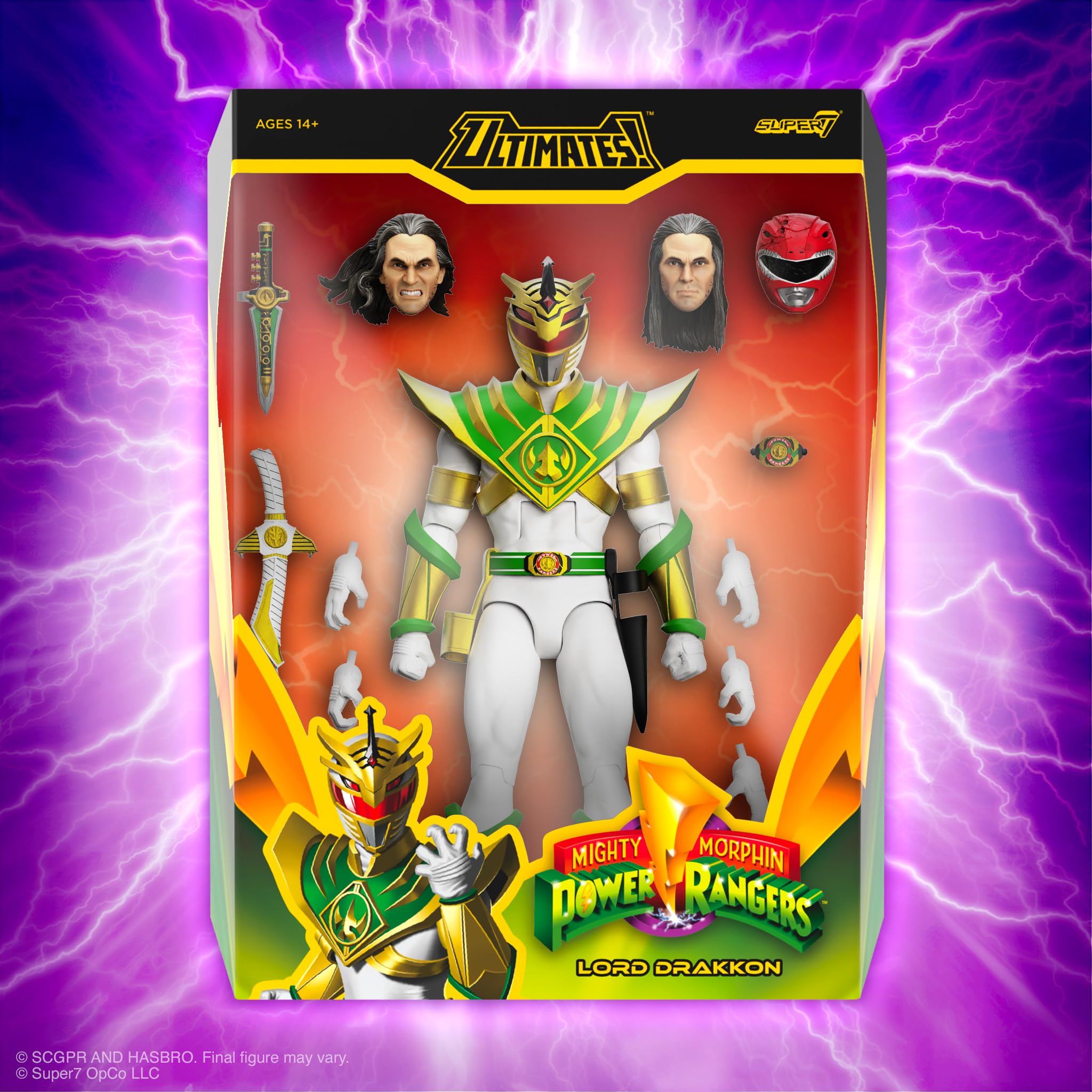 Super7 ULTIMATES Lord Drakkon interchangeable hands for versatile displays.